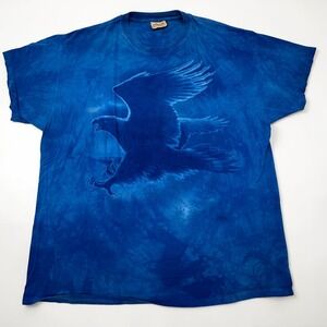 The Mountain T Shirt Mens 3XL Blue Tie Dye Eagle Graphic 2004 Vintage Nature Y2K